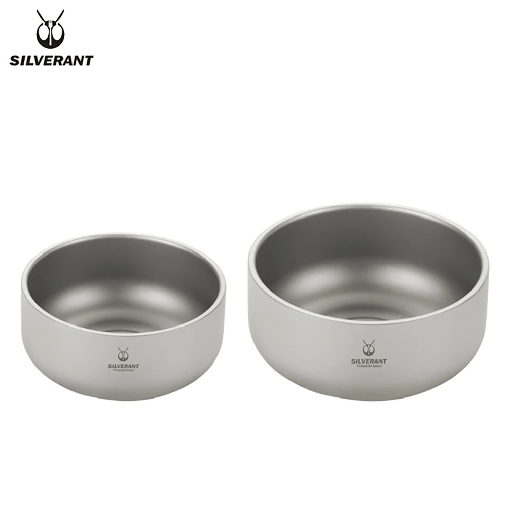 250ml 400ml Ultralight Healthy Titanium Bowl Fruit Vegetable Dinner Bowl Plate Food Container Home Outdoor Camping Hiking Picnic