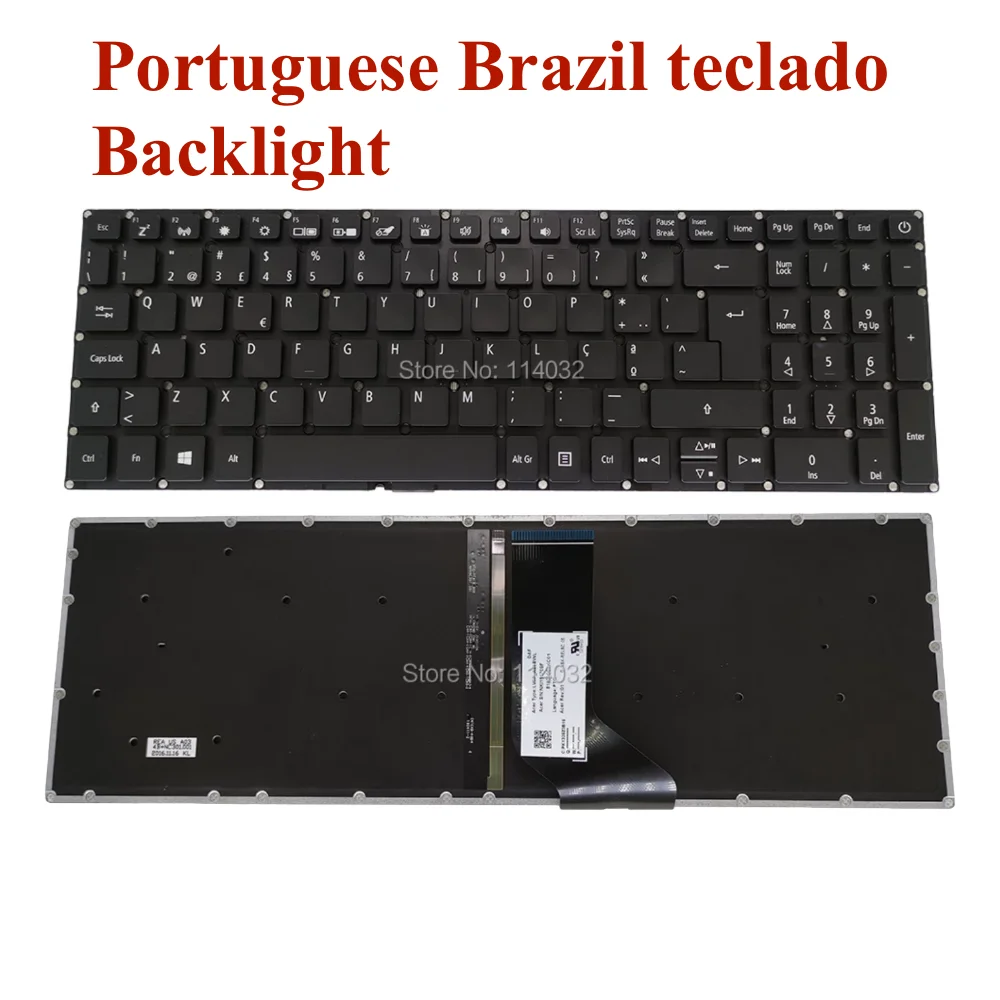 UK PT-BR Brazil Italian Spanish Backlit Keyboard for Acer Aspire 7 A715-71/72 A717-71 A715-71G teclado LV5P-A80BWL/A80B