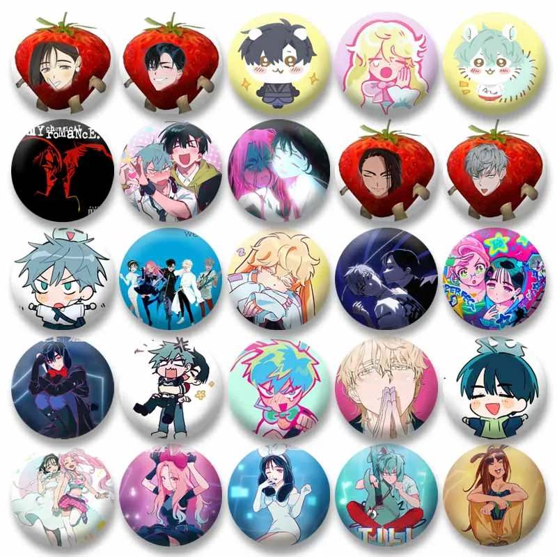 

Alien Stage Anime Flower Badge IvanTill Round Brooch Sua Mizi Cartoon Button Pins Ita Bag Ornament Accessories Collection Gift