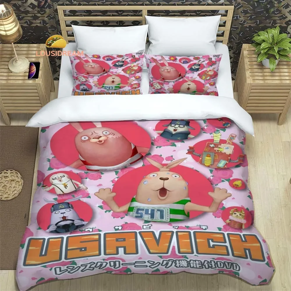 

Cute Usavich Sheets Quilt Covers Bedding Dormitory Sheets Three-piece Bedding Set Three-piece Soft Warm Bedding Set