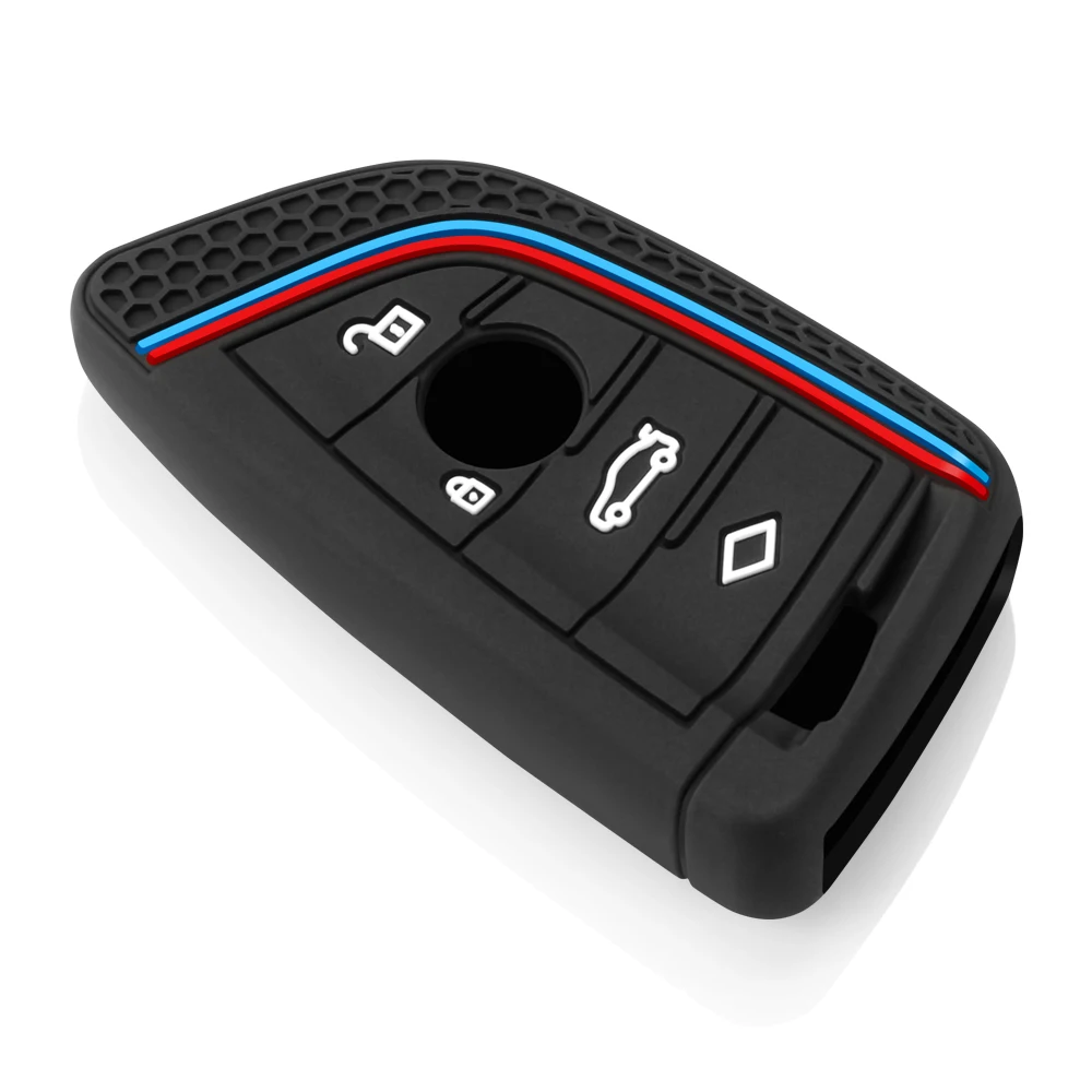 Para bmw x1 x3 x4 x5 x6 série 1 2 3 5 7 g20 g02 g05 g31 g23 f34 f15 f40 ix3 silicone remoto chave do carro capa chaveiro caso chave