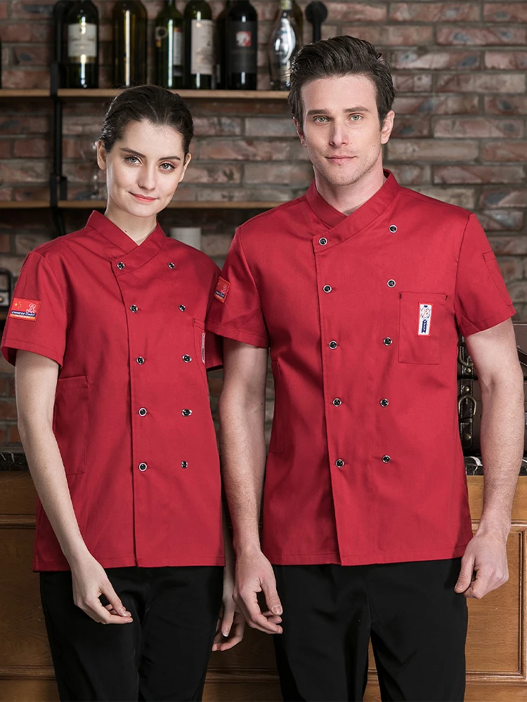 Cook's Clothes for Men Restaurant Chef Coat Work Clothes Kitchen Clothing Women's Kitchen Jacket Hotel Work Clothes