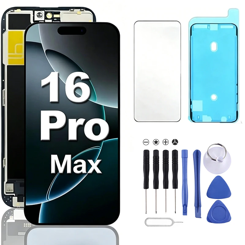 

for iPhone16 Pro max plus Screen Replacement 3D Touch LCD Screen Display Digitizer Assembly Repair Kit with Waterproof adhesive