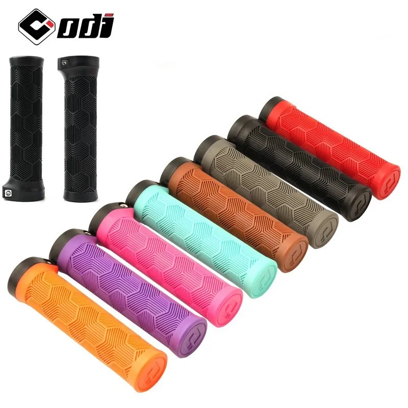 Puños de bicicleta ODI Rubber de 22 mm, juego de puños ergonómicos para manillar de MTB, para bicicletas de montaña, BMX y Dirt Pit en morado, marrón, rosa y negro.