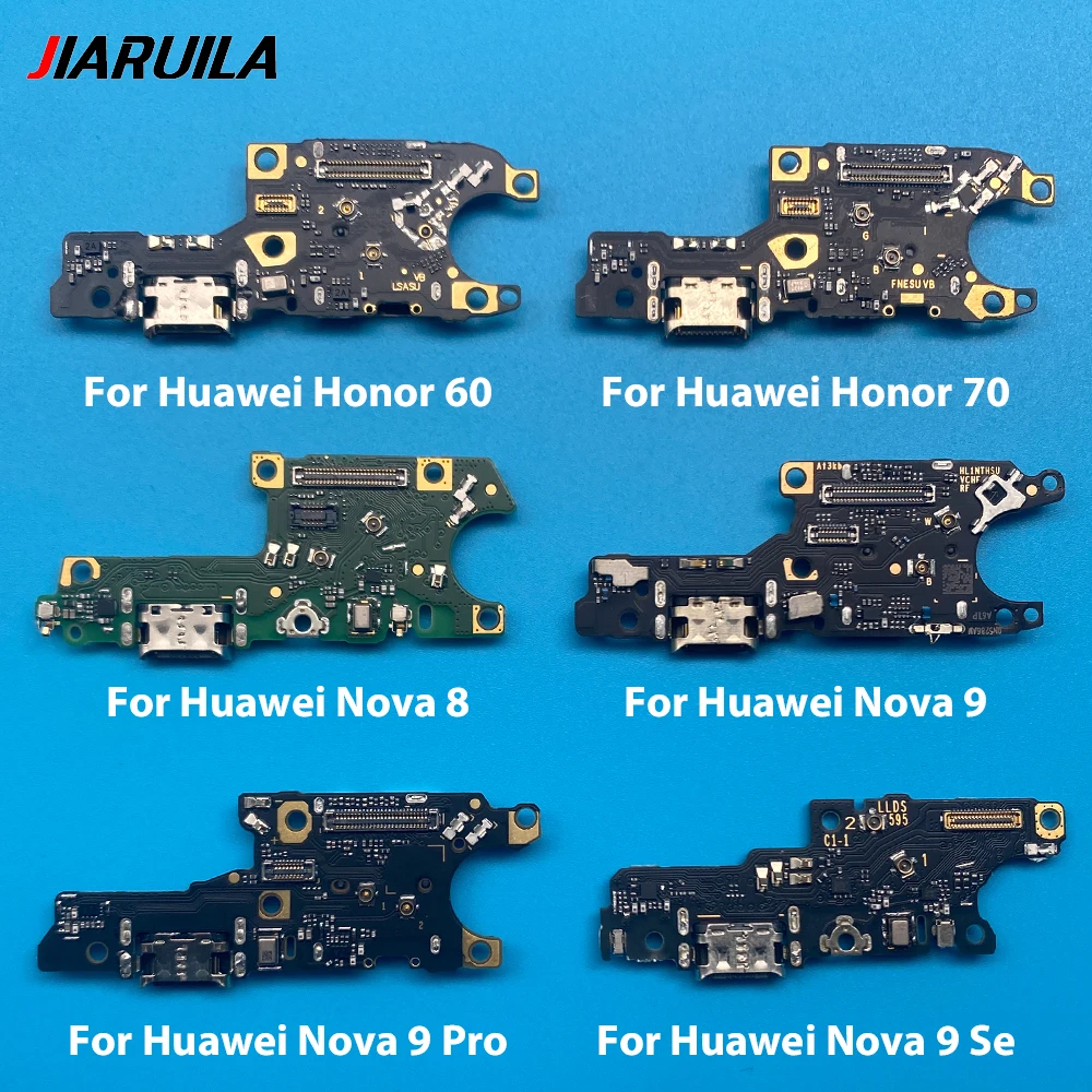 10Pcs  Dock USB Charger Board Port Connector Charging Flex Cable For Huawei Honor 60 Nova 9 Pro Y70 Y71 Y72 Y60 Nove 9 SE