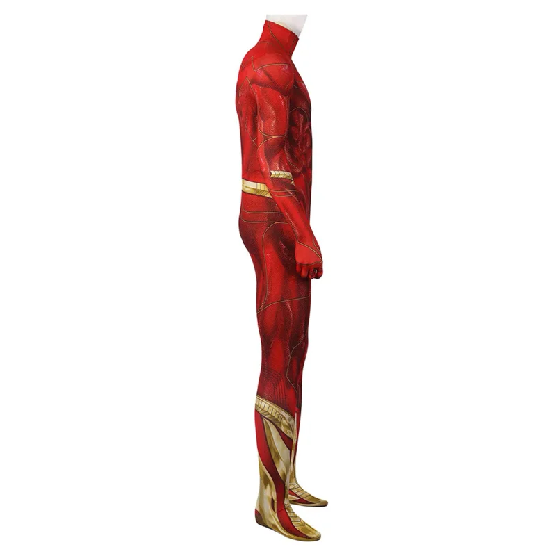 Mono de Cosplay de Flash Barry Allen para niños y adultos, máscaras, equipo de cabeza, disfraces de fiesta de Carnaval de Halloween, traje de juego de rol