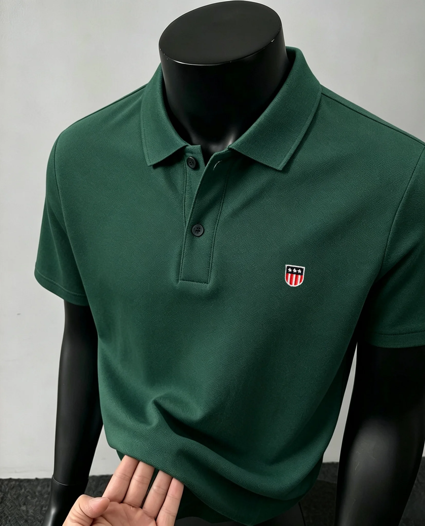 100% pure cotton high-end brand men's short sleeve polo shirt summer fashion luxury flag embroidery boutique golf casual T-shirt
