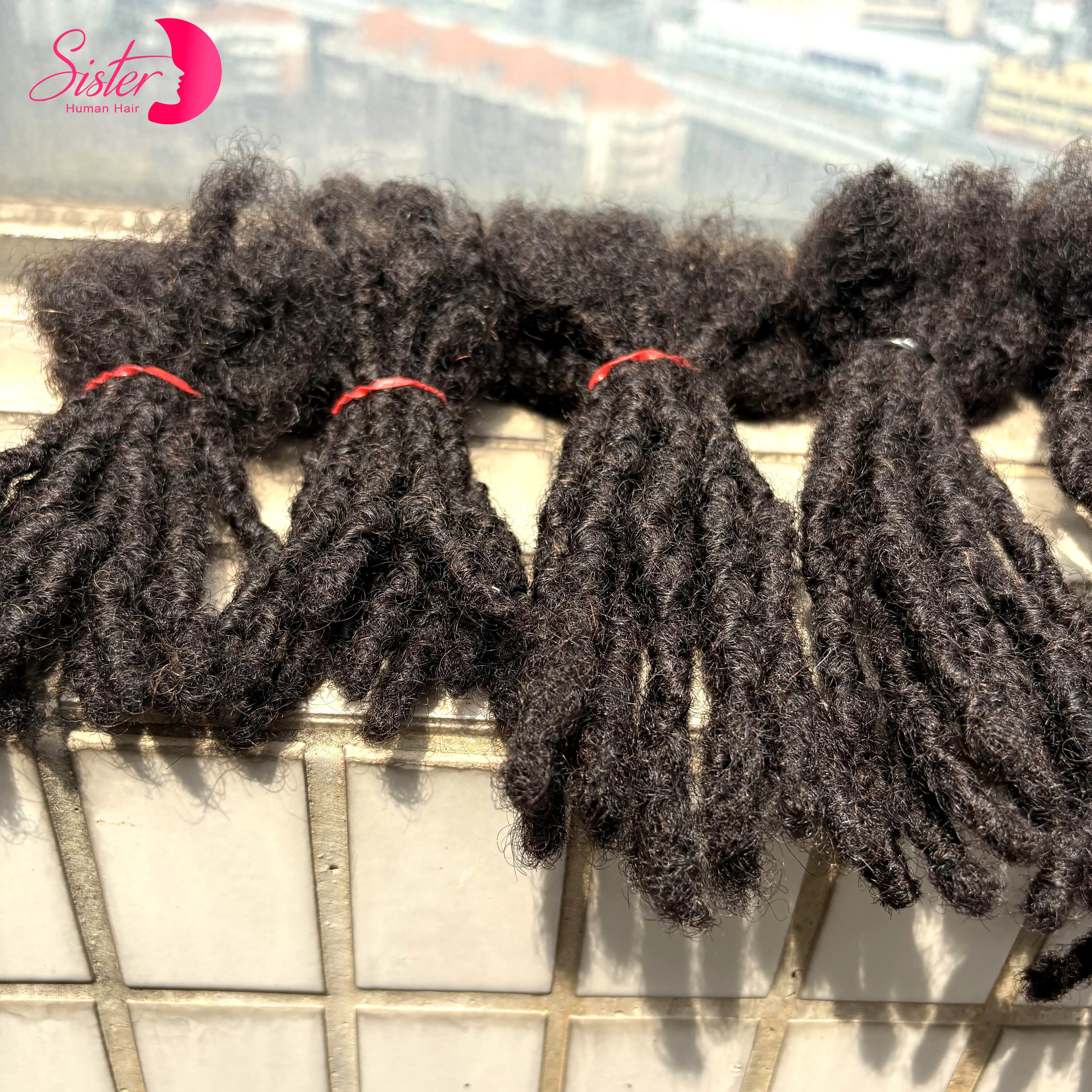 0.1-0.6cm 4-8 Inch 100% Human Hair Inter Loc Extensions Width Full Handmade Dreadlock Extensions for Men Women Kids Can Be Dye
