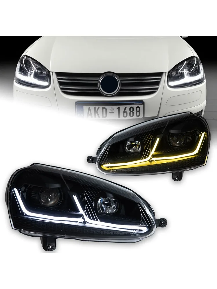 Geschikt voor Volkswagen Golf 5 MK5 (2003-2011) High 5 tot High 7.5 koplampunit Twin Color Flow Light Upgrade - afbeelding 2