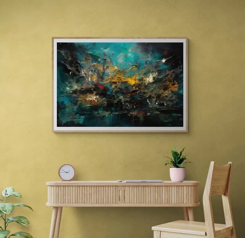 Abstract Colorful Poster Modern Geometry Line Oil Acrylic Canvas Painting Trendy Wall Art Living Room Bedroom Home Decor Mural