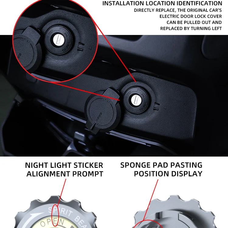 Spirit Beast Electric Motorcycle Seat cushion lock cover Lock hole ring luminous ring Keyhole protective cover For NIU NXT