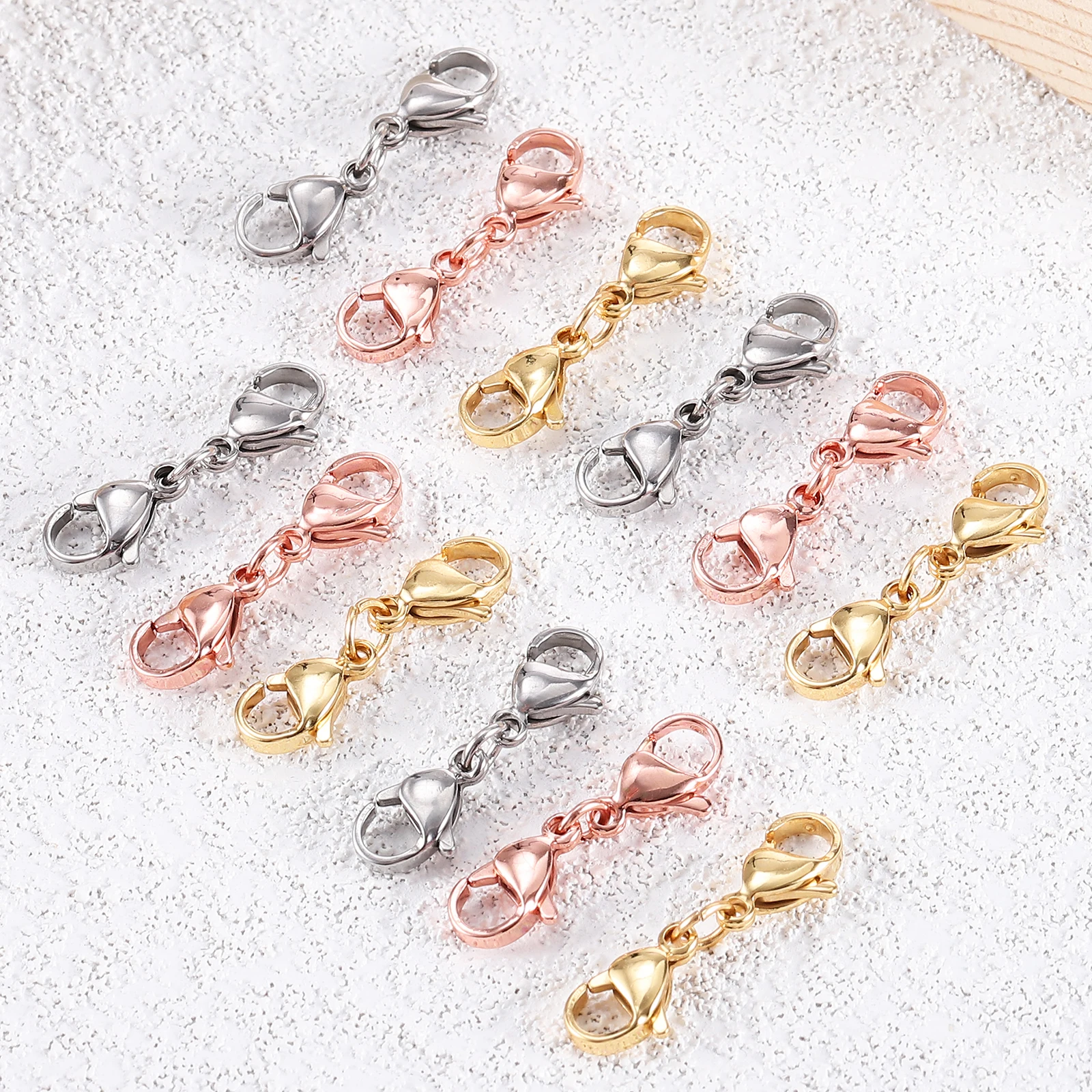 

12 Pcs Lobster Clasps Double Claw Metal Jewelry Accessories Necklace Layering Clasp Bracelet Extender Anti Tarnish Sturdy
