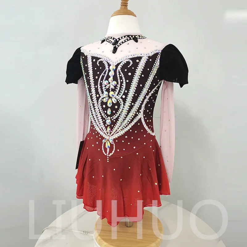 LIUHUO Ice Figure Skating Dress Girls Women Teens Stretchy Spandex Competition Wholesale