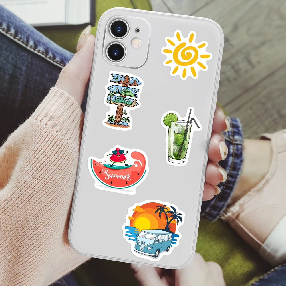 Summer Theme Stickers Beach Surfing Kids Toy Gift Decal for Phone Laptop Bottle Car Scrapbooking Decorative Graffiti Waterproof