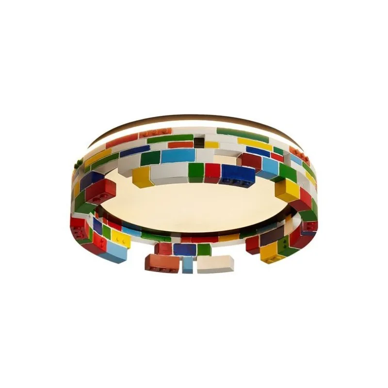 Room ceiling light, modern simple bedroom study color building block plastic arts creative eye protection LED lamp