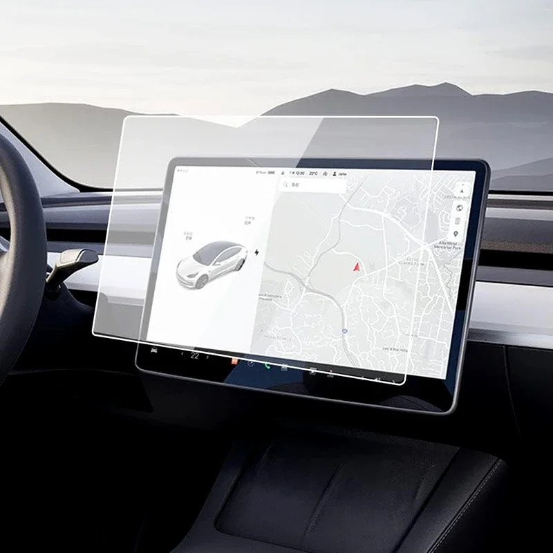 

15-дюймовая защитная пленка для сенсорного экрана с защитой от отпечатков пальцев для Tesla Model 3 Y, стеклянная пленка для центрального управления, защитное стекло из закаленного стекла