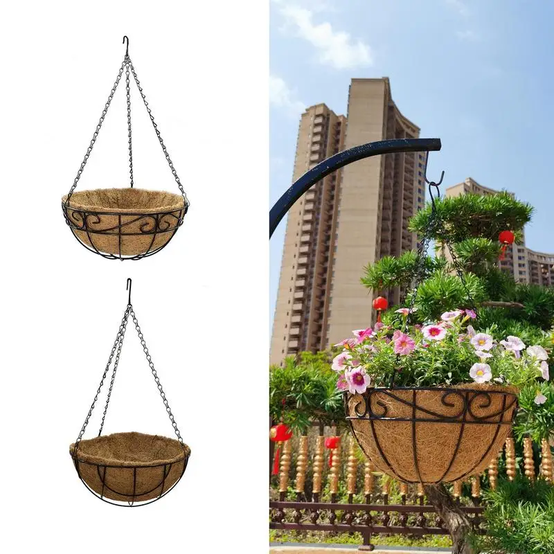 

Hanging Artificial Rattan Flower Basket Garden Party Sundries Organizer Home Decoration accessories for Porch Lawn Yard decor