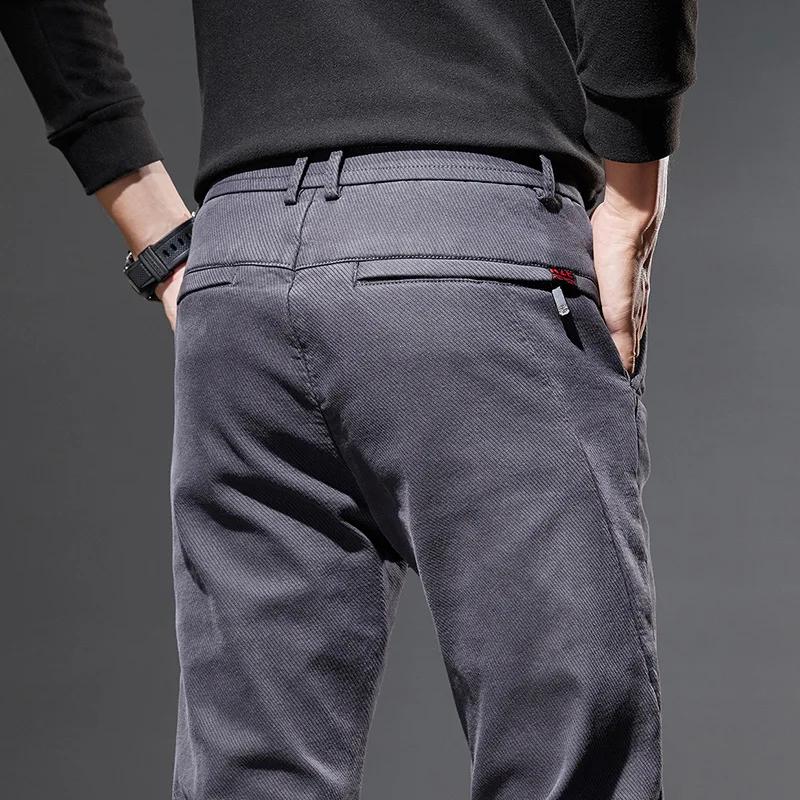 Todos los nuevos pantalones vaqueros para hombres moda temperamento cómodo suave Pantalones rectos estiramiento delgado adulto caballero cómodo suelto Senior