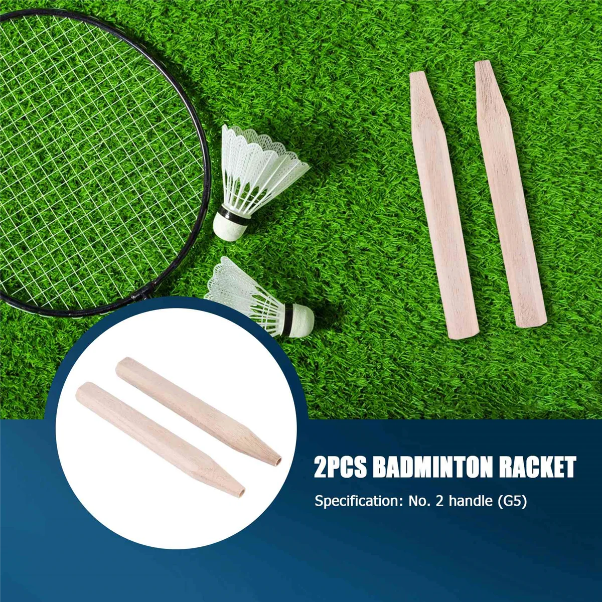 2Pcs Badminton Racket Handle Grip Wooden Badminton Handle Repair of Badminton Racket,G6 HOT
