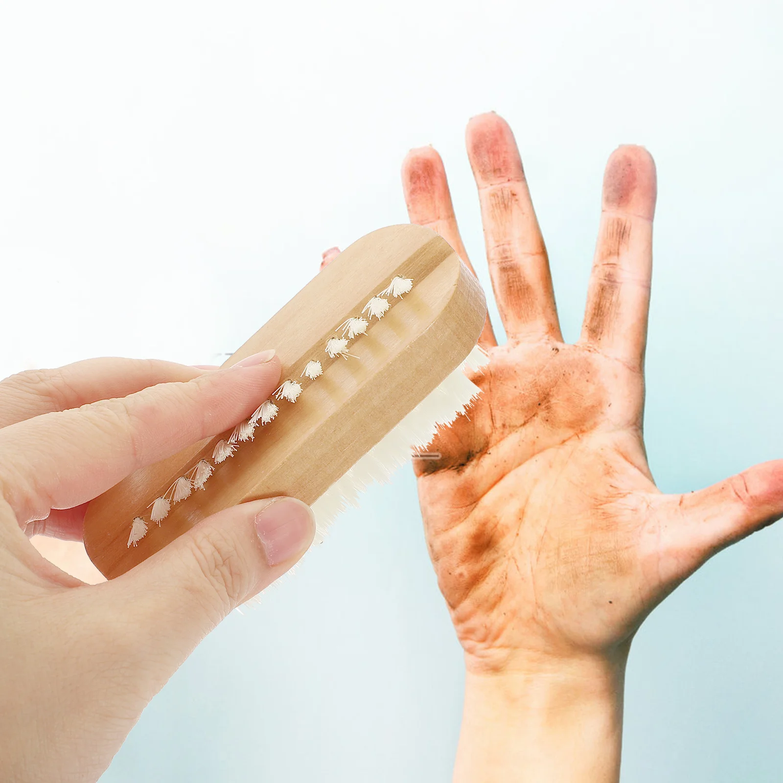 

2Pcs Fingernail Brush Nail Cleaner PP Material Dualsided Design for Home Salon Use Lightweight Compact Nail Brush