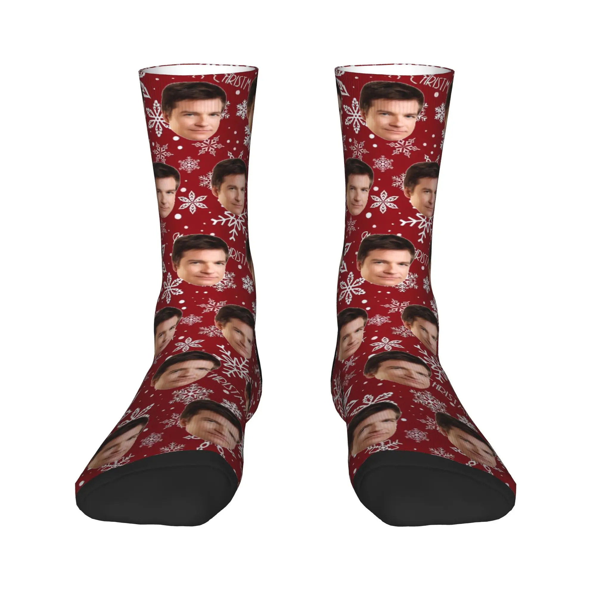 جوارب رجالية لعيد الميلاد مخصصة على شكل وجه جوارب ربيعية مضحكة جوارب ناعمة مخصصة للتزلج جوارب مضادة للانزلاق #3