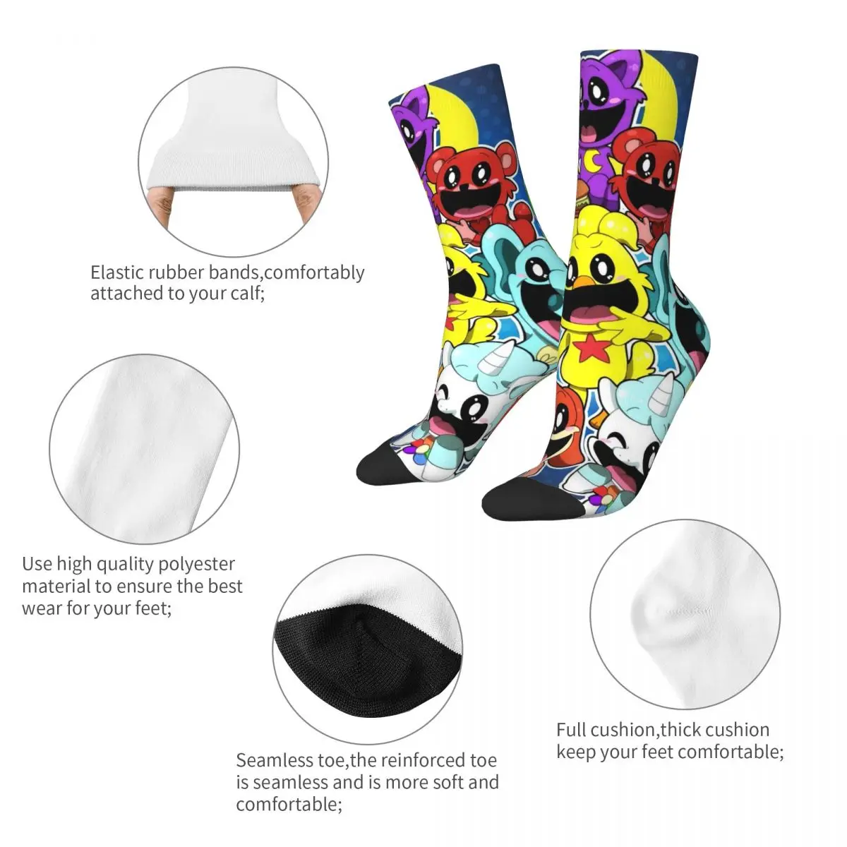 Winter Warm Casual Unisex Kawaii Smilings Critters Socks Cartoon Anime Breathable Skateboard Socks