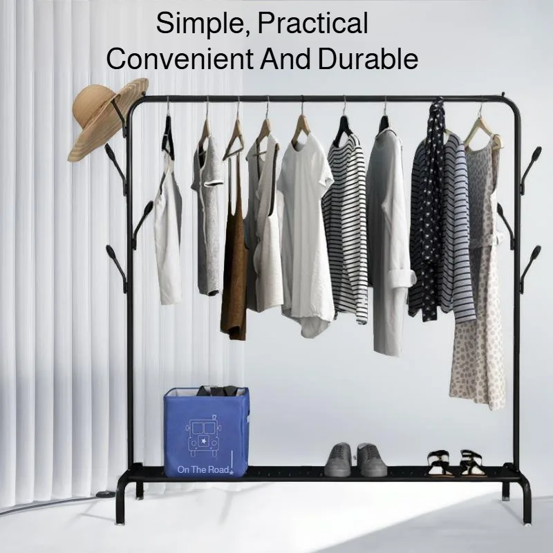 

Simple vertical clothes drying rack home balcony clothes hanger bedroom floor-standing coat rack