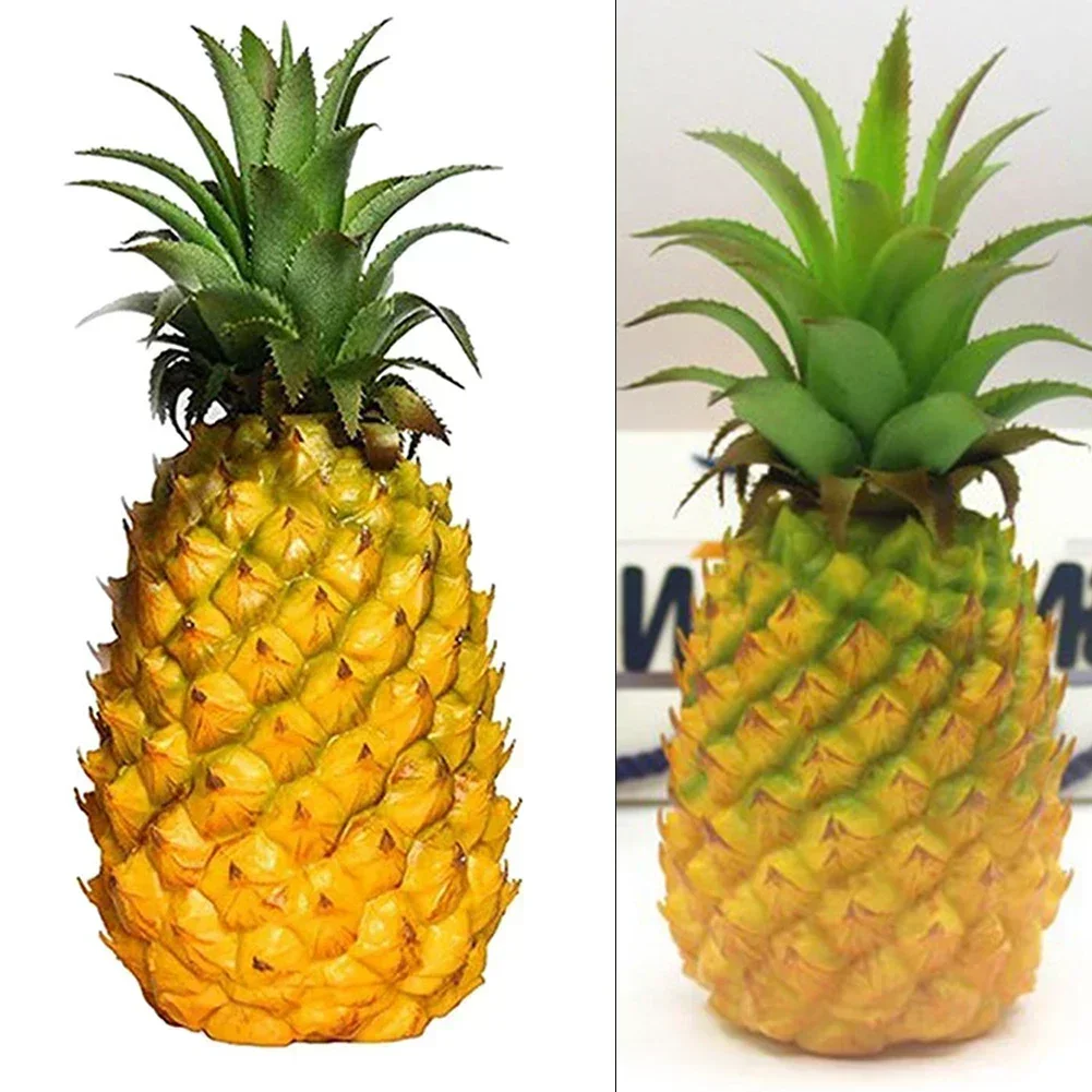 Large Yellow Pineapple Tropical Fruits Decorative Artificial Imitation Fake Decorations Display Decor DIY Craft