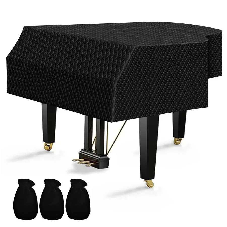 

Thickened Grand Piano Cover, Thicken Cotton Lining Baby Piano Cover, Waterproof Washable Soft Bordered Decorated Full Triangle P