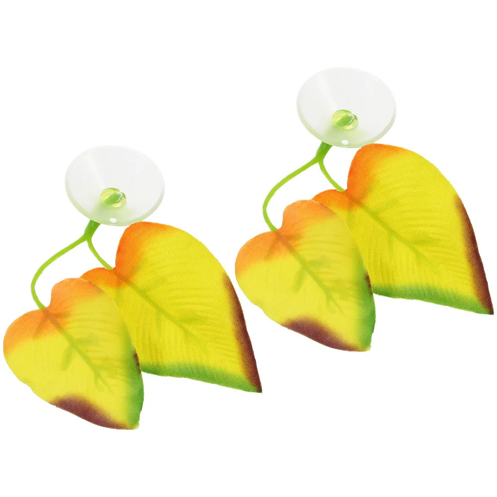 

2Pcs Betta Fish Leaf Bed Silicone Breeding Resting Hammock Suction Cup Fish Tank Decoration Aquarium Accessories