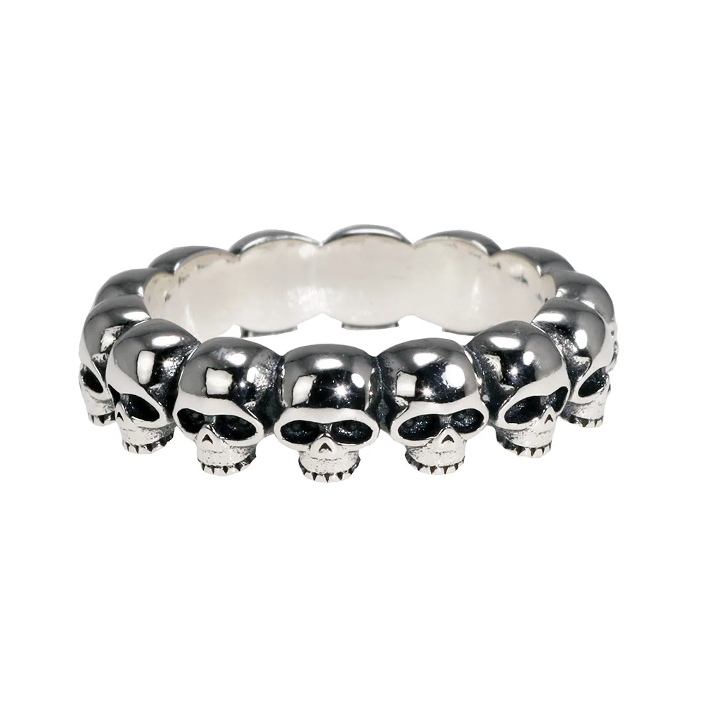Anillos de plata esterlina 925 para hombres y mujeres, joyería de calavera de estilo Retro Punk Rock, geniales