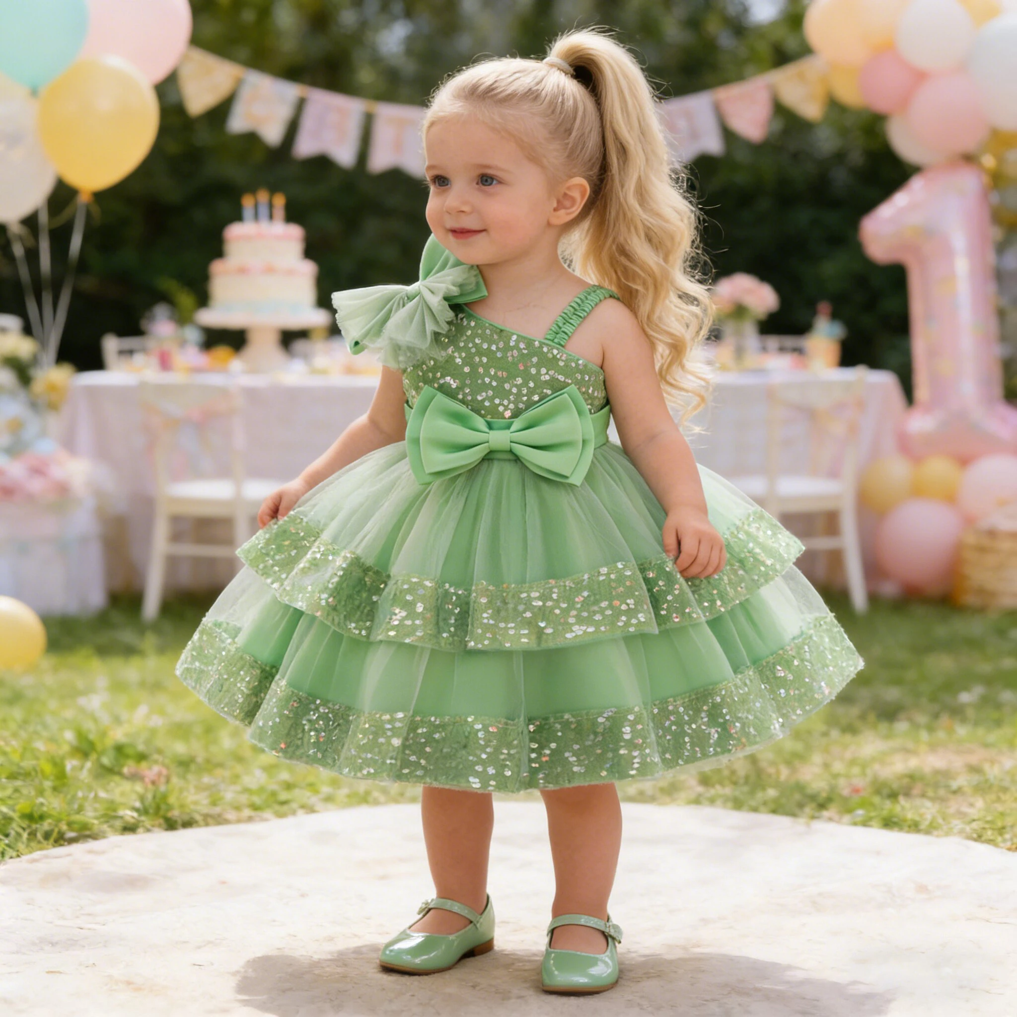 Toddler Sequins Bow…