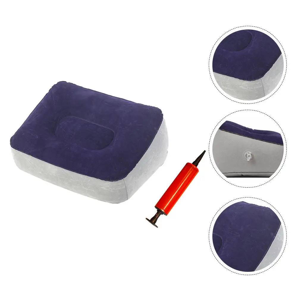 Portable Inflatable Foot Rest Pad For Airplane Travel Office Worker Footrest Health Circulation Support