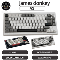 Jamesdonkey A3 3.0 Mechanical Keyboards 3mode USB/2.4G/Bluetooth Wireless Keyboard With Knob Hot Swap Custom Gamer Keyboard Gift