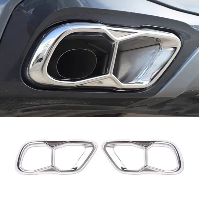 Car Turning Stickers Bodykits Outlet Exhaust System Pipe Muffler Tips Cover Trim for BMW X7 G07 2019-2023 Decorative Accessories