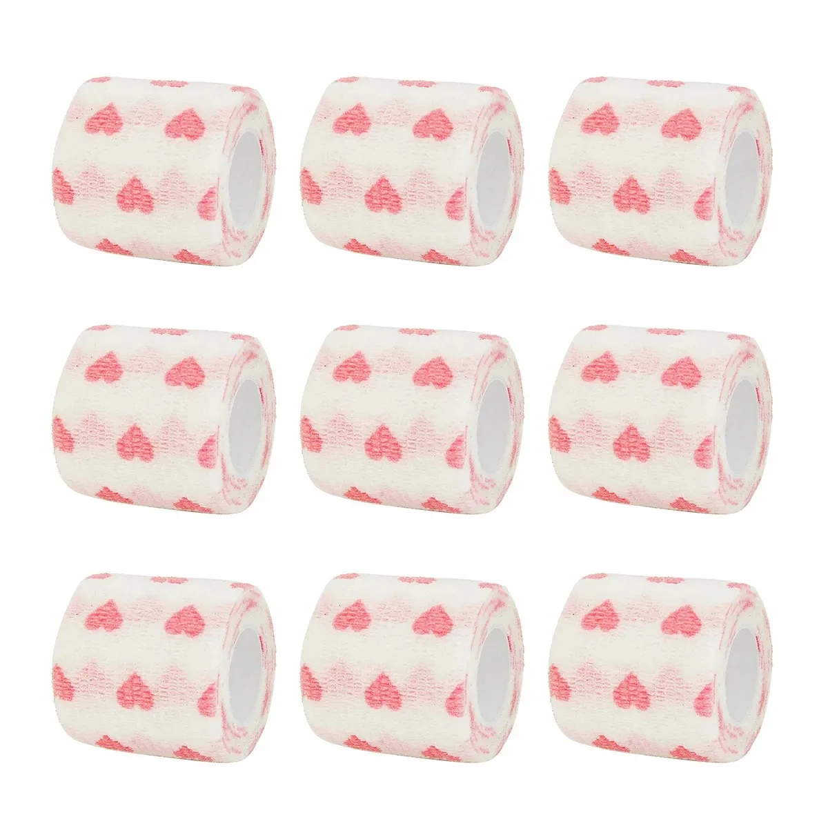 1/6/10 Pcs White love heart Printed Self Adhesive Elastic Bandage 4.8m Sports Wrap Tape for Finger Joint Kne