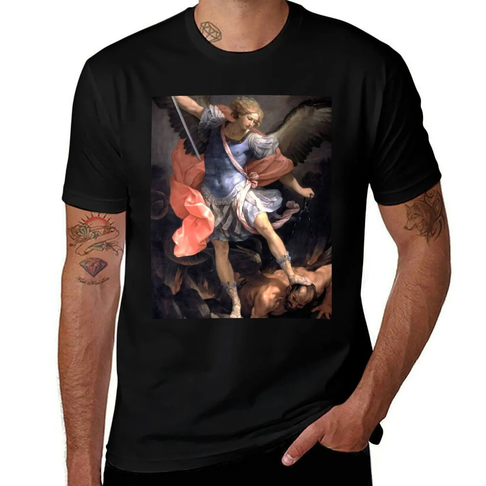 

St Michael Archangel by Guido Reni - Italian Painters Art T-Shirt graphic t shirts for man man t shirts for men T-shirt