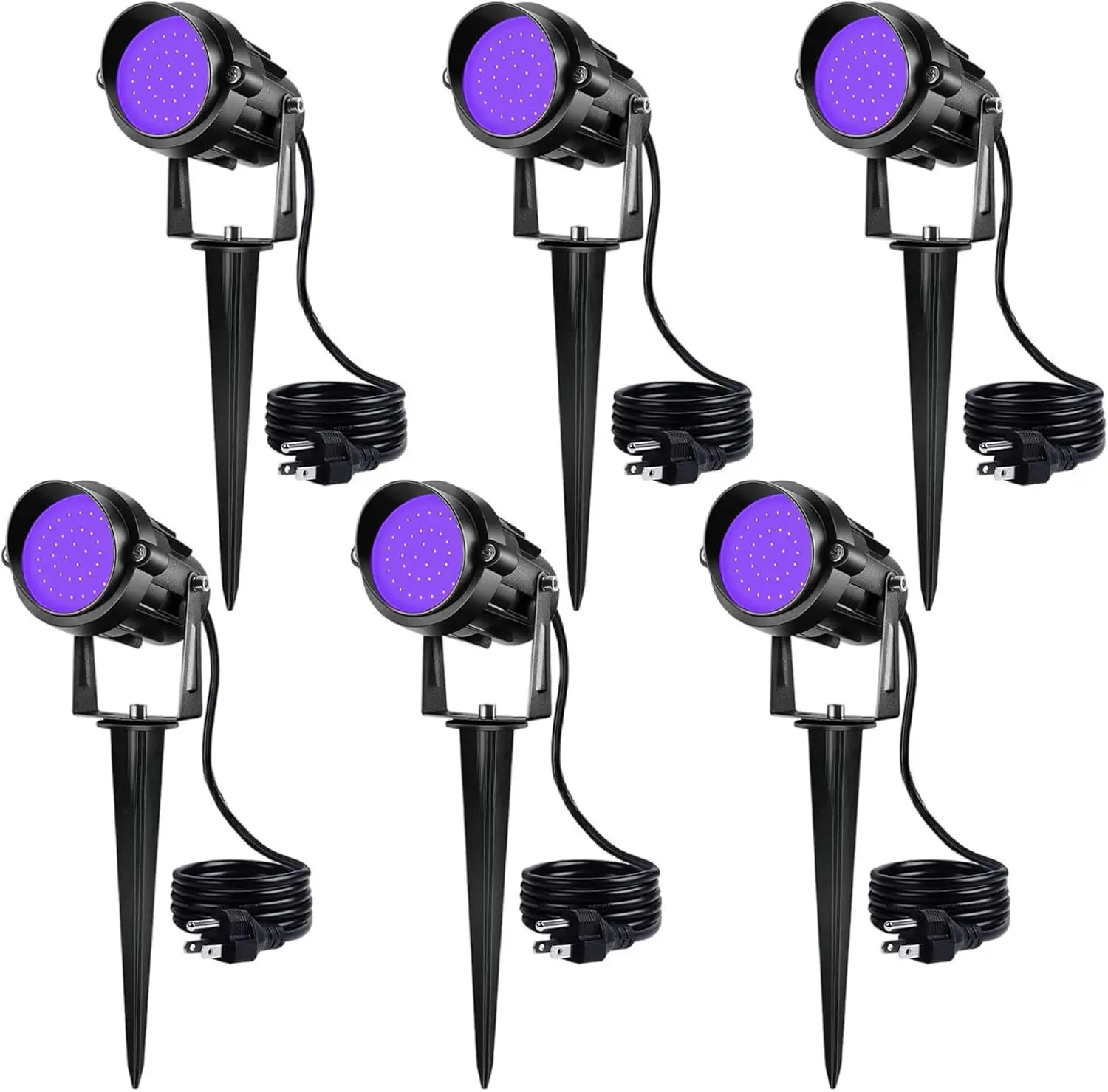 15W Halloween Black Spotlights Outdoor Led Spot Blacklights 120V Waterproof Black Spot Lighting With Us Plug For Glow Dancing