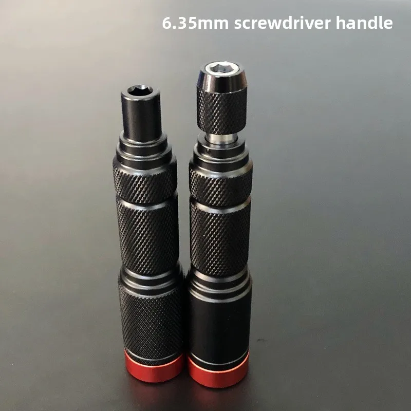 Quick Release 1/4 Inch Hex Shank 6.35mm Screwdriver Bit Holder Aluminum Alloy DIY Tool Manual Handle