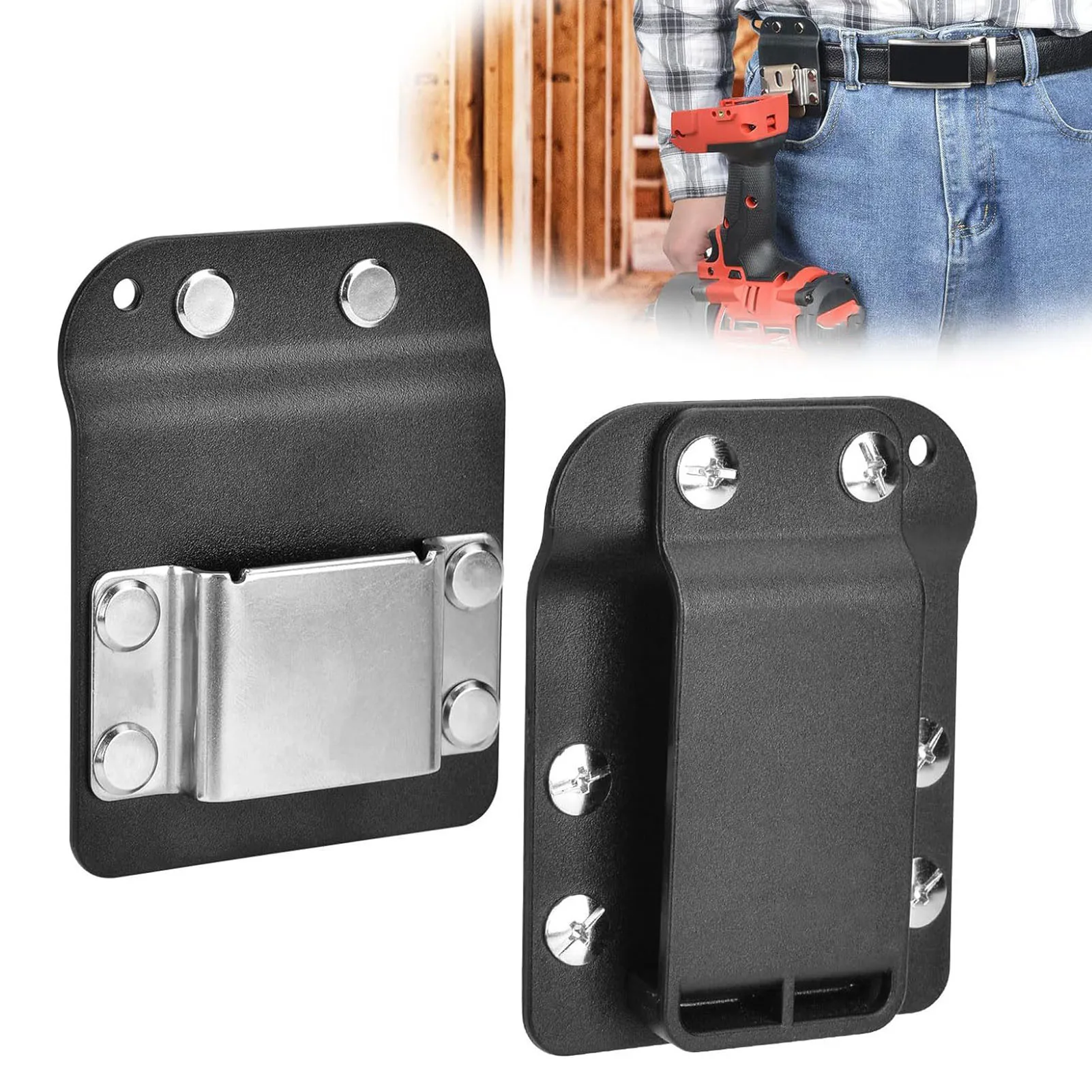Drill Belt Holder Quick Hanging Practical Drill Holster Sturdy Stainless Steel Hook for Power Tools for Maximum 2 Inch Belts