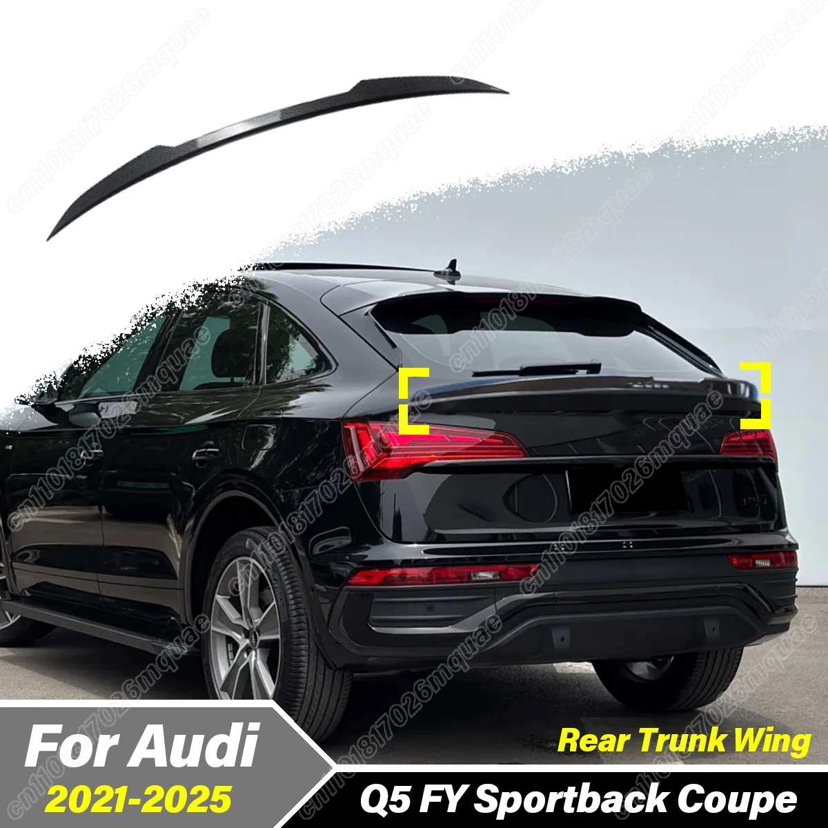 Für Audi Q5 FY Sportback Coupe 2021 2022 2023 2024 2025 Auto Hinten Stamm Mittleren Spoiler Festen Flügel Dekorative Zubehör körper Kit