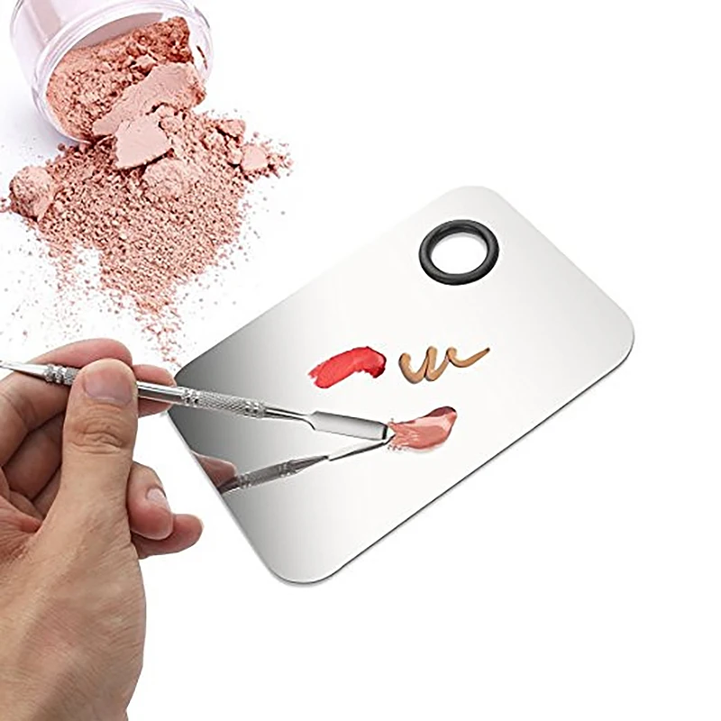 Professional Makeup Palette Tray Mixed Make Up Stainless Steel Liquid Foundation Palette Watercolor Art Makeup Tools