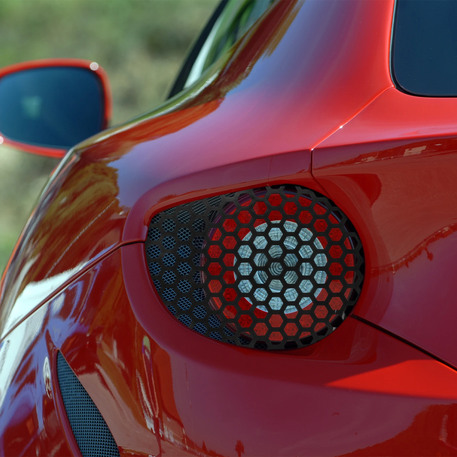 

Tail Light Sticker Honeycomb Design Black PVC Material Easy Installation Car Exterior Decorations Rear Light Covers