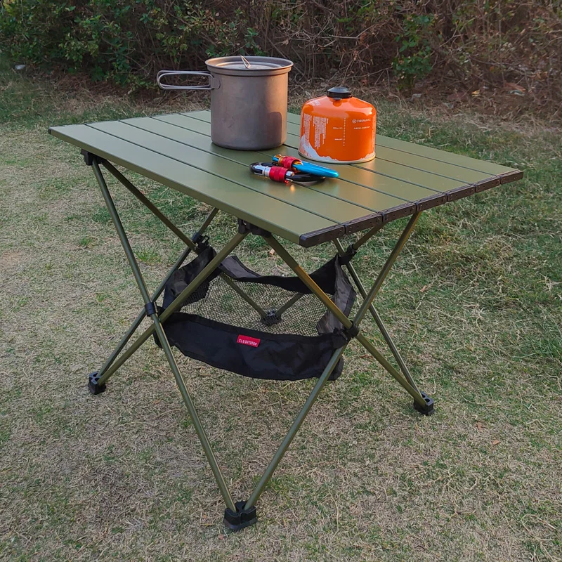 Dark Green Outdoor Picnic Folding Table Super Light Aluminum Alloy Fishing Table Self Driving Hiking Portable Mini Table