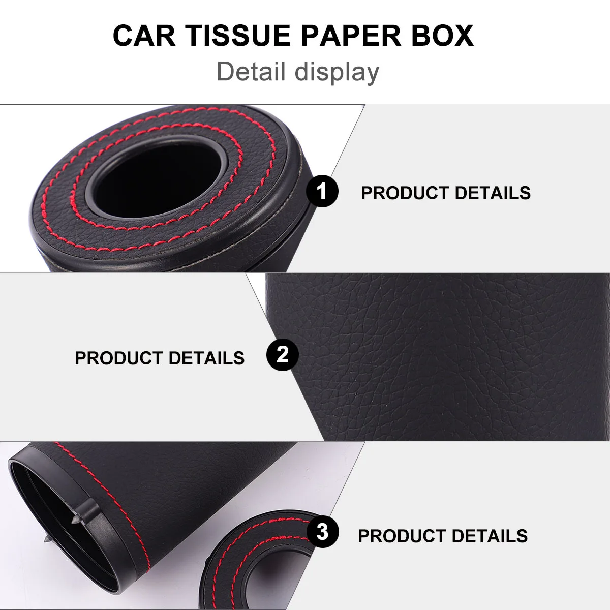 

1Pcs Round Car Tissue Box Napkin Dispenser ABS Paper Towel Holder Storage Organizer for Vehicle