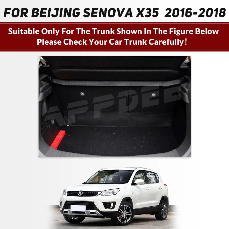 Auto Full Coverage Trunk Mat For Beijing Senova X35 2016-2018 2017 Boot Cover Pad Cargo Liner Interior Protector Accessories