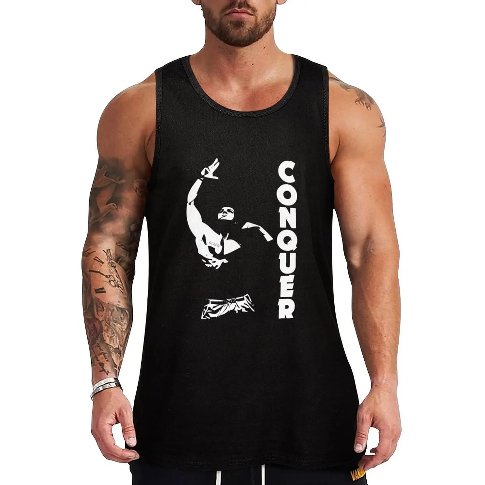 Zyzz Conquer Tank Top Débardeur basique léger en coton, sous-vêtement décontracté