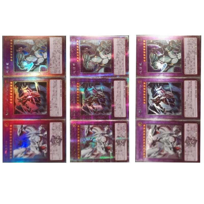 Anime  Yu-Gi-Oh!  DIY homemade Dragon Wizard Knight Rare flash card Collectible toys Christmas birthday gifts