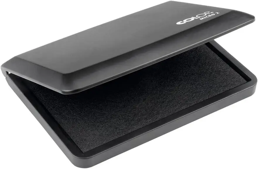 Micro Felt Stamp Pad, Non-Toxic Water Based Ink, Black, 2-3/4 x 4-1/4 Inch for Rubber Stamps