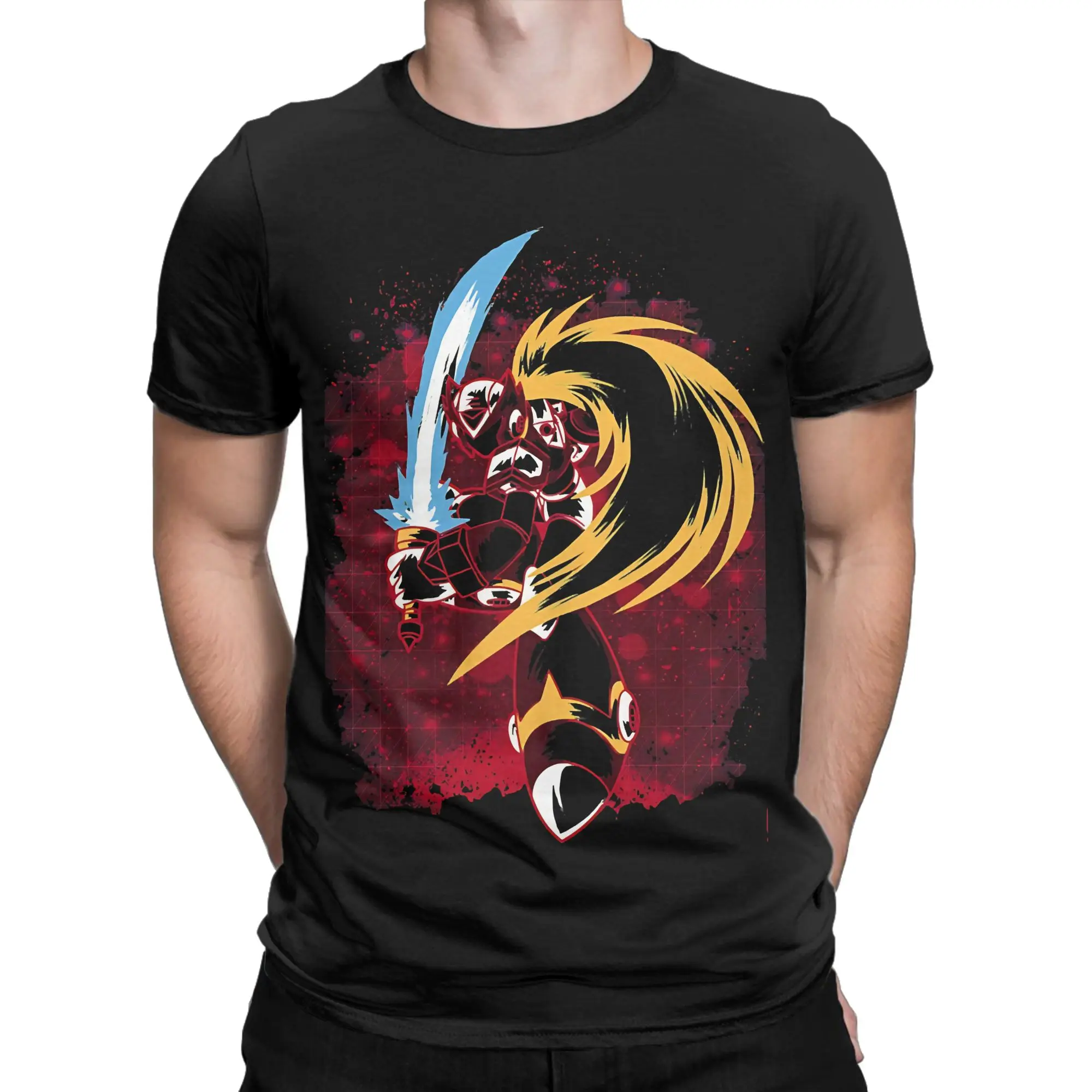 X  Funny Graphic 100% Cotton T-Shirt Megaman Tees Tops For Men
